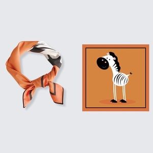 Orange Zebra Print Scarf